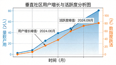 垂直社区用户增长曲线与活跃度分析图表